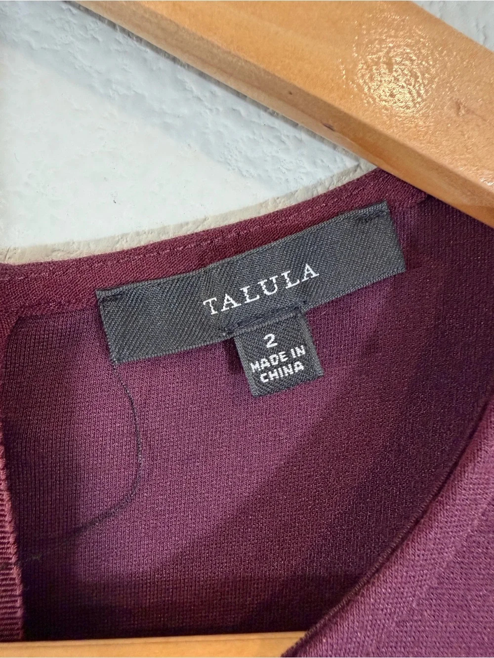 Aritzia Talula Wine Purple Fit & Flare Dress Size 2 Long Sleeve Ponte Knit